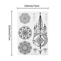 rainday 8 Sheets Black Temporary Tattoo Stickers Art Stickes For Adults Women Girls Lace Feather Mandala Flower Lion Large Big Arm Tattoo Stickers Body Sticker