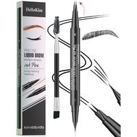 MAYEON 2-in-1 Double-ended Eye Brow Pencils with 2 Tips and Precise Brush Tip, Waterproof Last All-Day, Microblading Eyebrow Pen (Black)