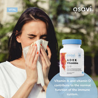 OSAVI Osavi ADEK Vitamins – 60 Softgels | Supports Immunity, Bones & Skin | Natural Beta–Carotene, D3, E & K2 for Immune Defense, Strong Bones, Healthy Skin, Vision & Muscle Function