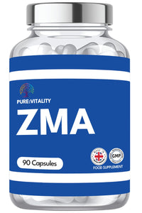 Pure ZMA Supplements for Men & Women - 90 Capsules - High Strength Muscle Sleep Aid & Muscle Recovery - ZMA Supplement Zinc Magnesium and Vitamin B6 (90 Day Supply) - UK GMP Certified Manufacturer