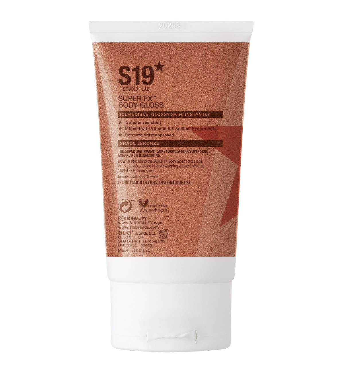 S19 STUDIO + LAB S19 SUPER FX Body Gloss, BRONZE - Highlights & Perfects Skin, Instant Glossy & Dewy Look - 100ml