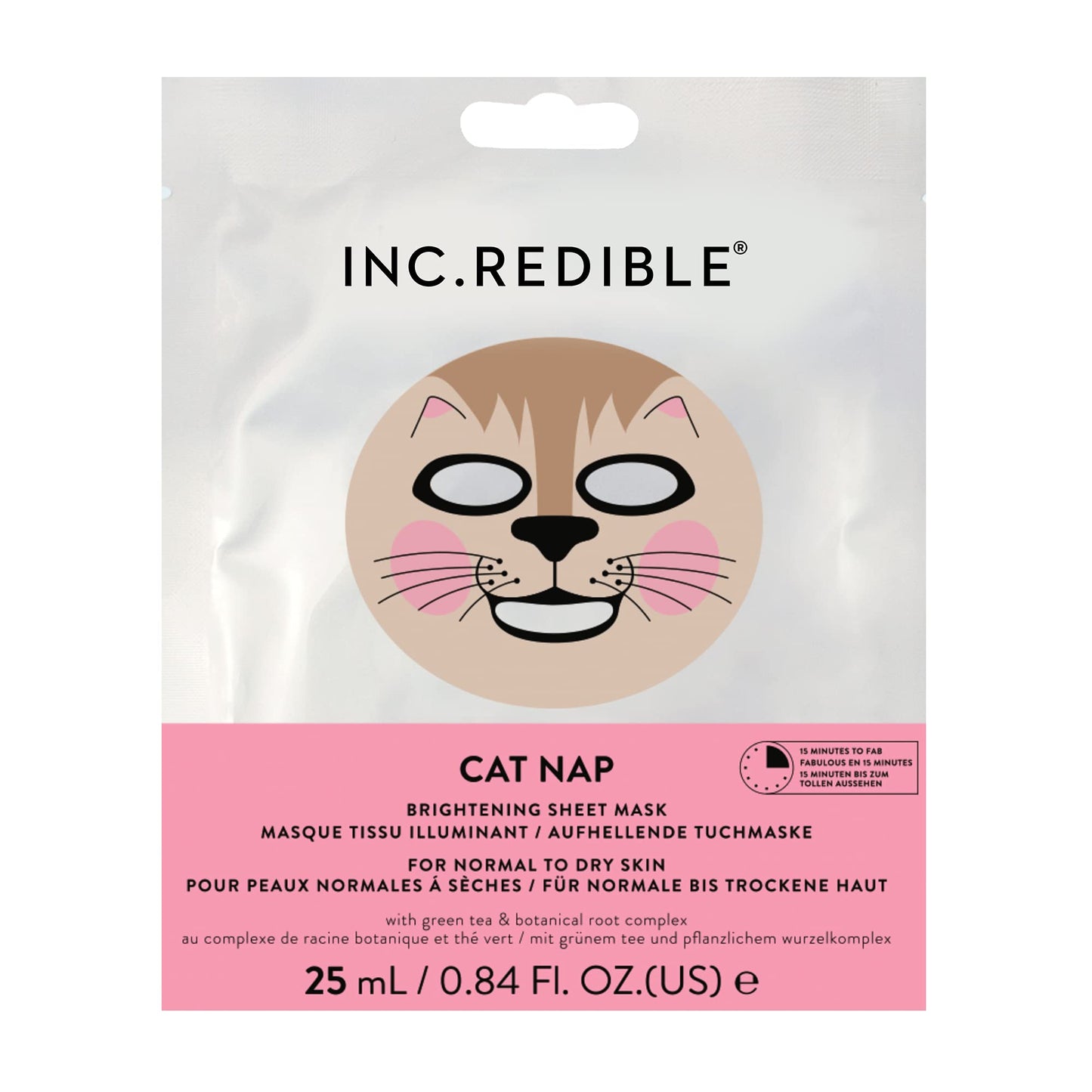 INC.redible Cat Nap Sheet Mask, 0.025 kg