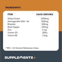 Supplements + Supplements+ Shilajit Adaptogen Complex, 2000mg Shilajit Extract, 1500mg Ashwagandha KSM-66, 500mg Rhodiola, 45 Days Supply