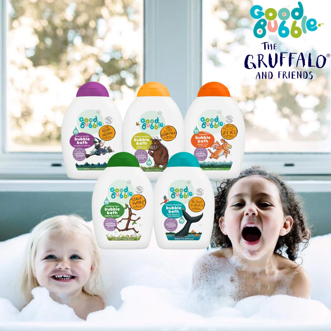 Good Bubble Zog Dragon Fruit & Orange Bubble Bath (400ml) - Tear-Free Baby and Toddler Bath Wash for Sensitive & Eczema-Prone Skin