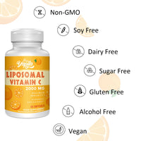 Yapila Liposomal Vitamin C Capsules 2000mg, Maximum Absorption, High dose VIT C, Ascorbic Acid, Antioxidant Supplement, Soy-Free, Non-GMO