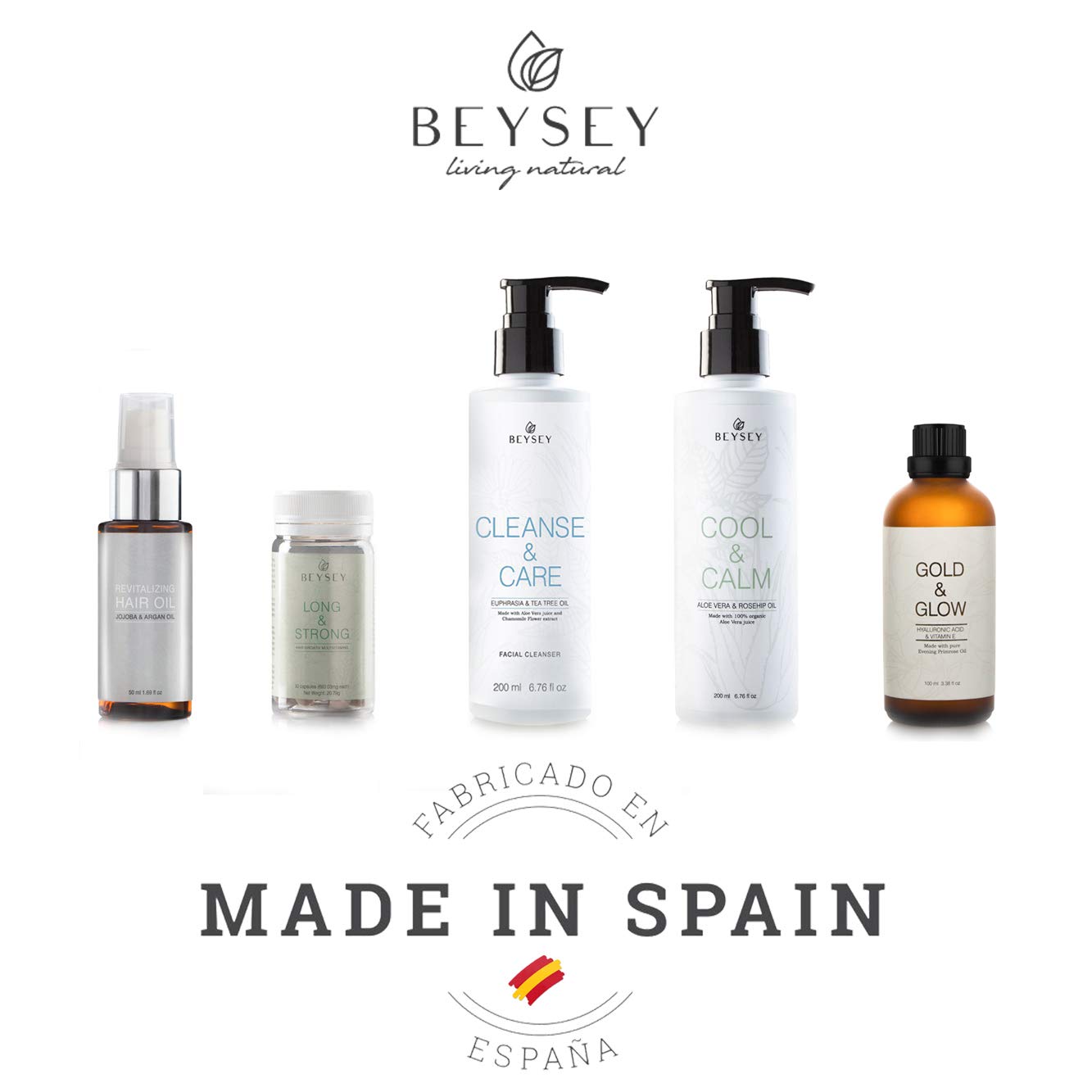 Beysey living natural Organic Aloe Vera Gel with Rosehip Oil - Daily Moisturising Body Lotion/After Sun/Post Depilatory Cream - Beysey COOL&CALM 200ml