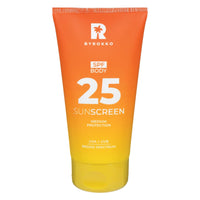 BYROKKO SHINEBROWN BYROKKO Body Sunscreen SPF 25, 150 ml - Broad Spectrum Protection Sun Cream for Sensitive Skin – Lightweight, Non-Greasy, Hydrating with Shea Butter & Vitamin E, Tropical Scent, No White Cast