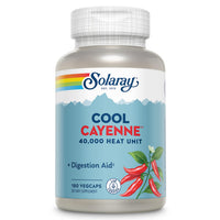 SOLARAY Cool Cool Cayenne 40,000 HU, Healthy Digestion, Circulation, Metabolism & Cardiovascular Support 180 VegCaps
