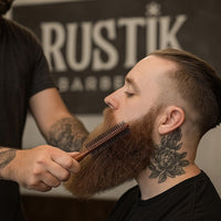 RustiK Small Round Hair Brush – Wooden Barrel Brush for Blow Dry Styling, Quiff, Volume & Beard Grooming, Round Brush for Short Hair, Fringe & Bangs