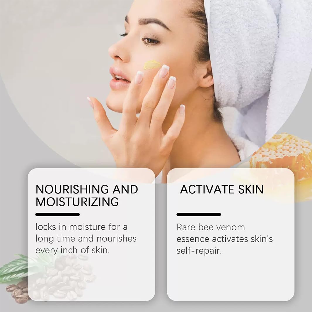 PLVNNZ Bee Venom Cream,2Pcs Bee Venom Serum & Anti-Wrinkle Face Cream Set, Niacinamide & Multi-Peptide Skincare Kit for Deep Hydration, Firming, Dark Spot Correction – Day & Night Moisturizer for