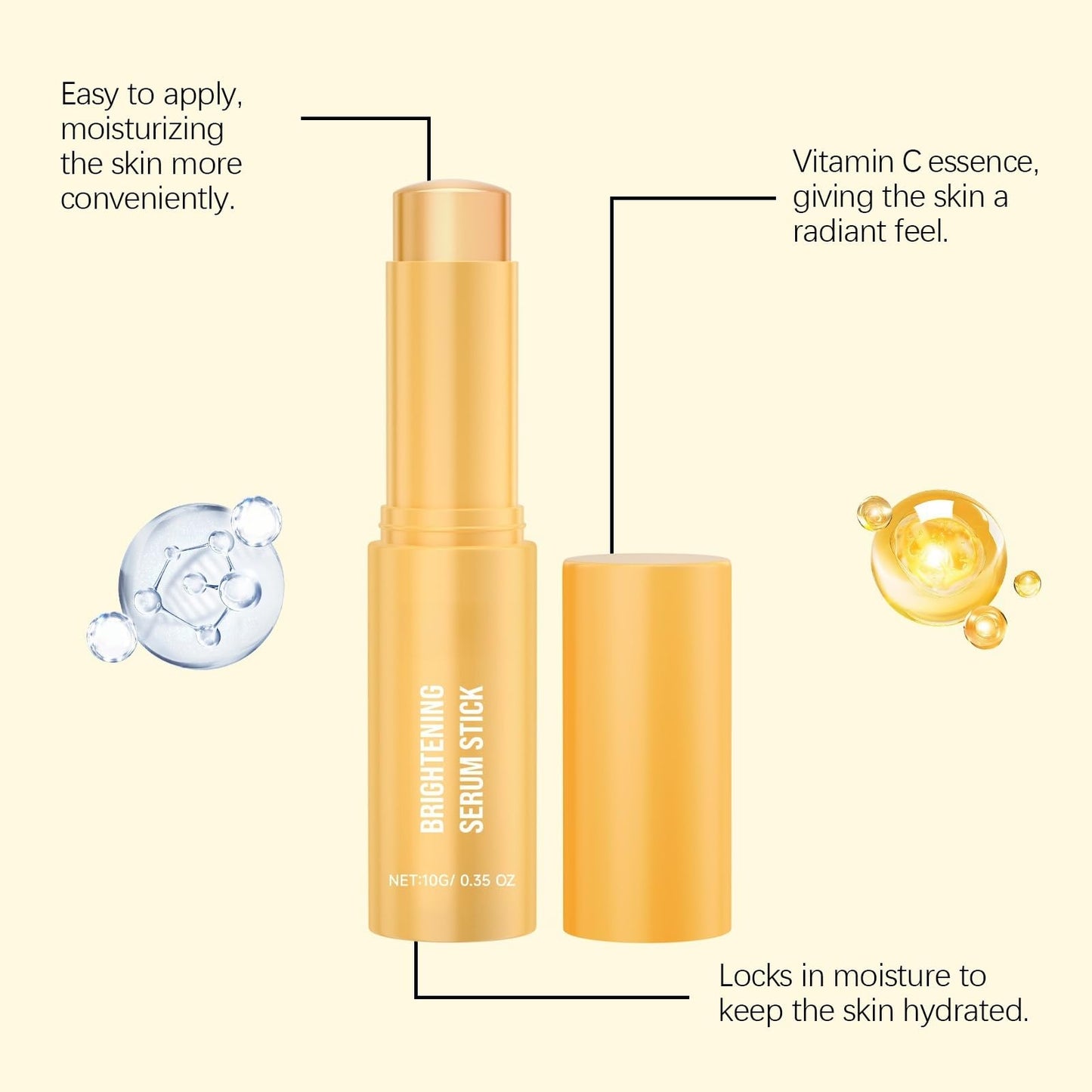 Siyinzu Vitamin C Multi Balm Stick,Brightening Serum Stick,Hydrating Serum Stick,Anti Wrinkle Seru-m S-tick,Balm Stick to Reduce Fine Lines,Vitamin C Eye B-alm Stic-k for Dark Circles,Dark Spot Remover