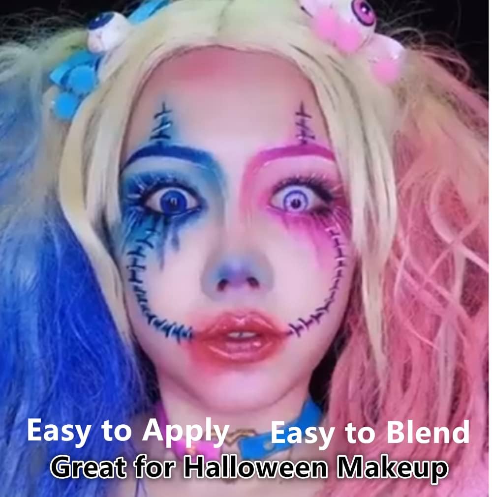 Go Ho 6 Colors Hot Pink Face Body Paint,Cream Washable Formula Face Paint for Halloween Cosplay,Body Paint SFX Makeup Palette,Professional Face Paint Makeup