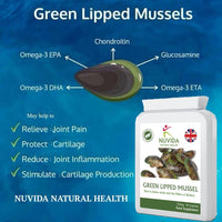NUVIDA NATURAL HEALTH Nuvida Green Lipped Mussel Capsules - High Strength Green Lipped Mussel for Humans - 90 Capsules - Ethically Sourced Green Lipped Mussel Extract from a Sustainable Environment in New Zealand