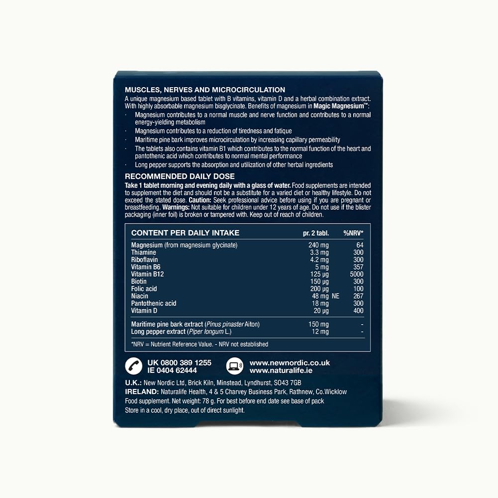 New Nordic Ltd New Nordic Magnesium Glycinate 600mg Sleep Nerve & Electrolyte Balance 60ct