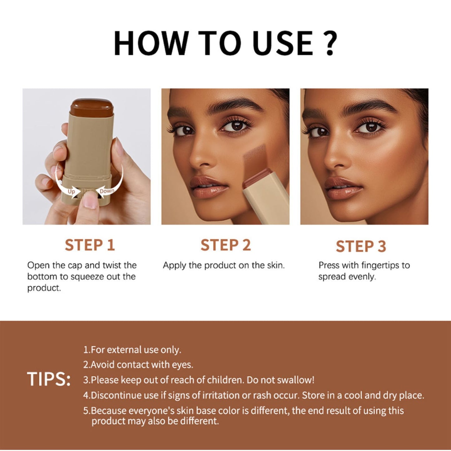 NLFOX Skin Tint Foundation - Natural Foundation Stick - Even skin Tone Balm foundation - Portable Serum founDation Moisturizing Essence Stick - Beauty Balm Serum Boosted Tint Concealer (Colour, # 06)