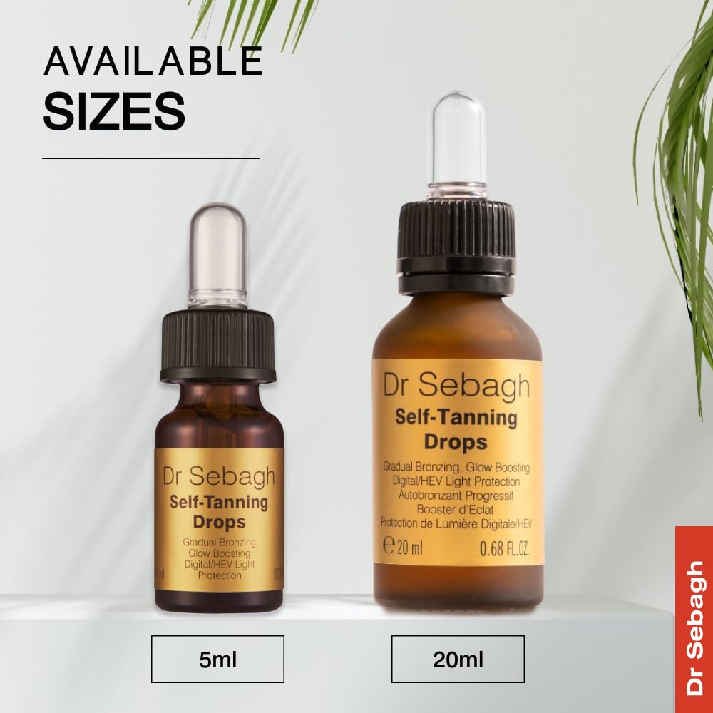 Dr Sebagh Self-Tanning Drops Travel Size- Streak-Free, Scent-Free and Sun-Free Golden Radiance in just a few hours| Mix with Moisturizer for Smooth Application | Create Bronzed Skin- 5 ml