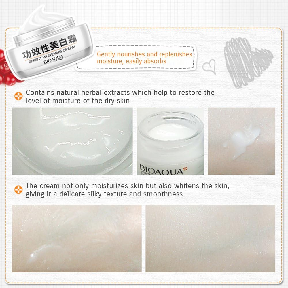 Bioaqua BIOAQUA Effect Whitening Cream Delicate Smooth Silky Texture Elastic Skin Care Nourishing Moisturizing 30g