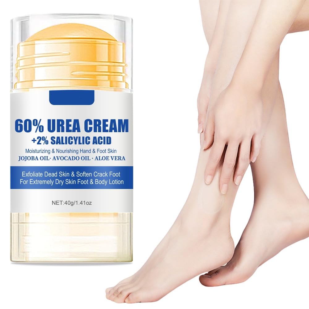 HOPHAT 60% Urea Cream with 2% Salicylic Acid – Avocado Oil & Aloe Vear Moisturizer Foot & Hand Cream for Cracked Heels and Dry Skin