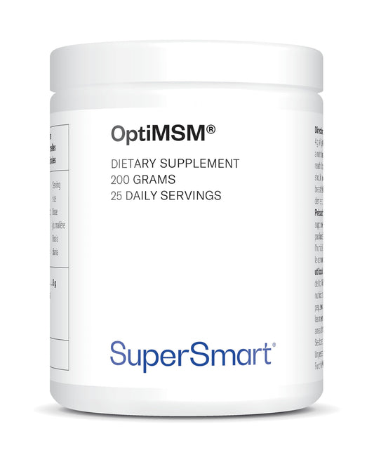 OptiMSM 200 G (Methylsulfonylmethane) - Joint Comfort - Helps Reduce Joint Discomfort - Organic Sulfur - Non-GMO - Vegan - SuperSmart