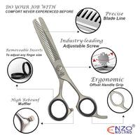 ENZO ENGLAND Professional Hair Cutting Trimming Thinning Shears Scissors Hairdressing Texturizing Razor Edge Japanese Stainless Steel with Adjustable Screw 6 inch