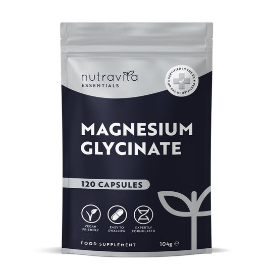 Magnesium Glycinate Supplements 1000mg – 2 x 500mg Magnesium Bisglycinate Caps per Serving - 120 High Strength Capsules Providing 200mg Elemental Magnesium - Magnesium Tablets Alternative - Nutravita