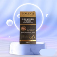 Lorenti Hair Keratin Fibers | Hair Building Powder | Instant Fix, Volumizing Smooth | No Clump | Medium Brown 27.5 gr