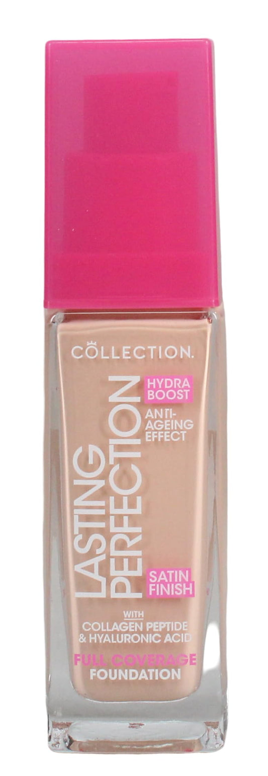 Collection Cosmetics Lasting Perfection Satin Foundation, Full Coverage, Hydra Boost, 5C Fair Cool 27ml