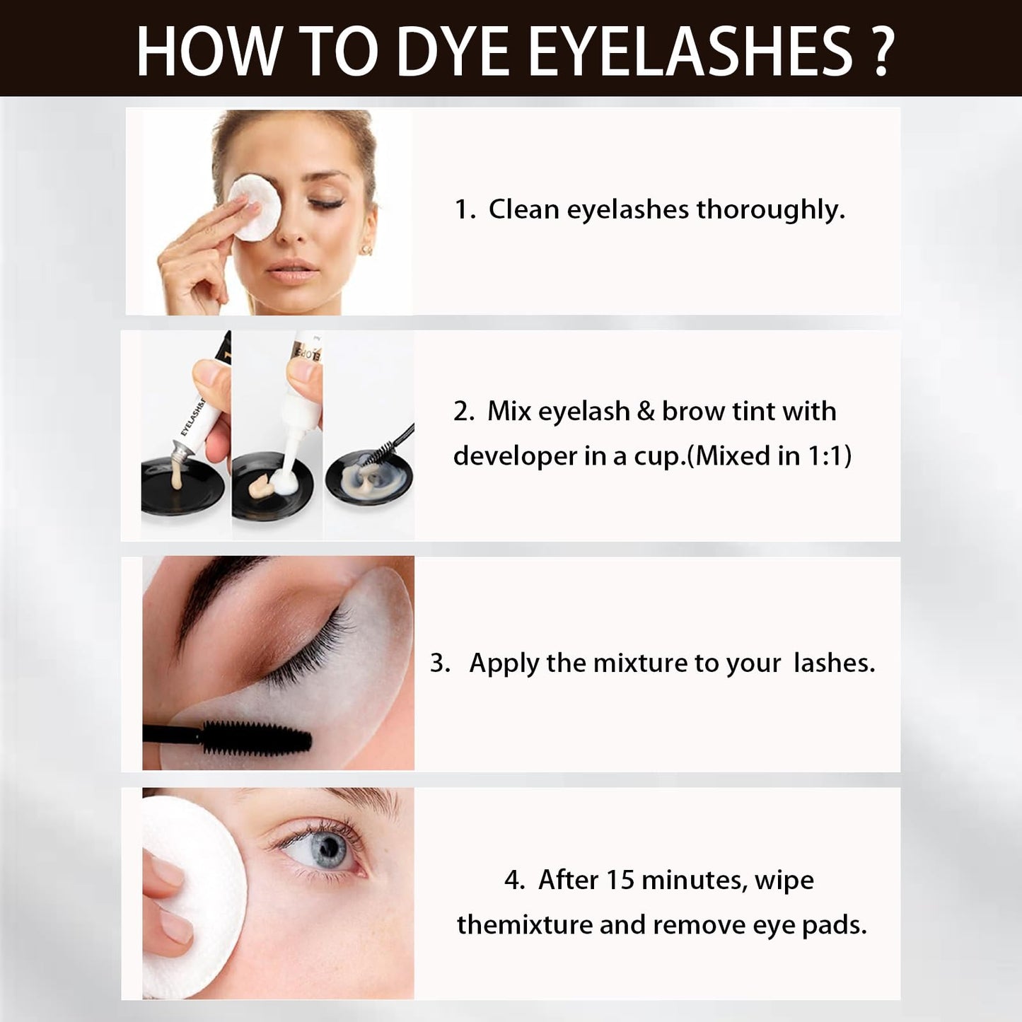 Eyebrow & Lash Tint, Brown Eyebrow Tint Kit, Fast & Easy Brow Dye Starter Kit, Long-Lasting Eye Brow Tint Lash Tint Kit For Natural Trendy Shaping Brow (Brown)