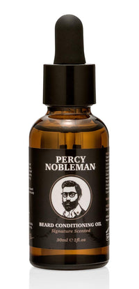 Percy Nobleman Beard Oil – 99 % Natural Conditioning & Grooming Oil – Argan, Jojoba, Avocado, Almond & Marula Oils – Vanille Musk Scent – Softens, Nourishes & Tames Coarse Beards (30 ml)
