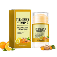 Turmeric & Vitamin C Face and Neck Firming Cream Stick, Hydrating and Brightening Skincare Balm, Smooths Wrinkles, Tightens and Lifts for Youthful-Looking Skin (1pcs)