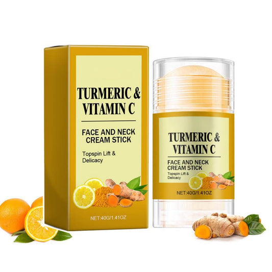 Turmeric & Vitamin C Face and Neck Firming Cream Stick, Hydrating and Brightening Skincare Balm, Smooths Wrinkles, Tightens and Lifts for Youthful-Looking Skin (1pcs)