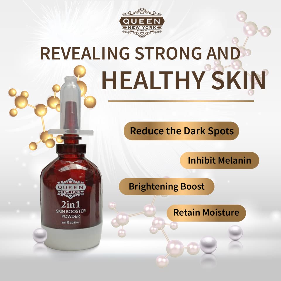 QUEEN NATURAL NEW YORK QUEEN 2in1 Skin Booster Powder-Naturally Radiant Skin, Soft and Smooth. Revealing Strong and Healthy Skin.