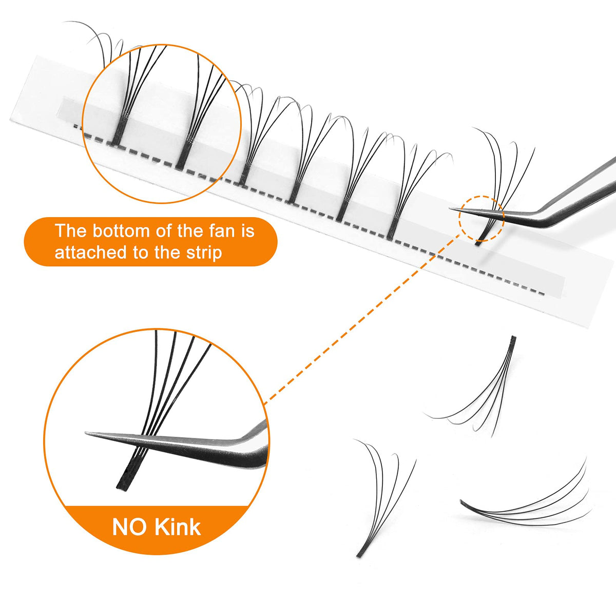 QUEWEL Pre Made Fan Eyelash Extensions 4D 0.10 C Curl MIX9-16mm Long Stem Premade Fans Volume Eyelash Extensions Pre Made Russian Volume Eye Lashes Long lasting Pre Fanned Russian Lashes (4D 0.10C MIX9-16mm)