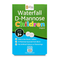 sc nutra Waterfall D-Mannose for Children Melts (Melt in the Mouth Tablets) for Kids – Suitable for Boys & Girls 3+ | 250mg Melts – 100 Count - Original (No Flavour)