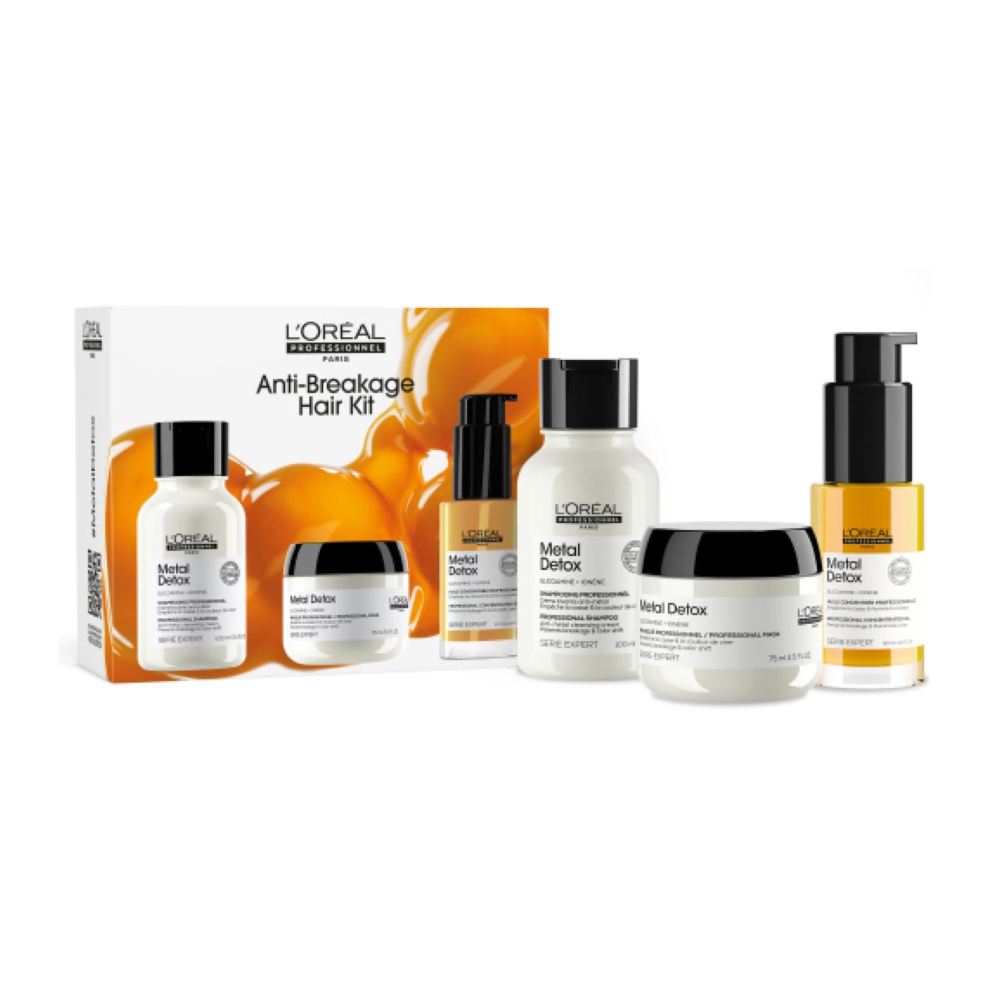 L'Oréal Professionnel Paris L’Oréal Professionnel Metal Detox Shampoo, Hair Mask & Hair Oil Discovery Gift Set, Prevent Damage and Colour Fade from Hard Water, Clarifying shampoo, Hair Treatment, Shine, 100ml, 75ml & 30ml