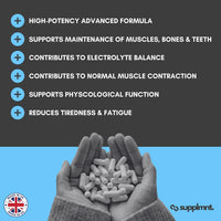 supplmnt. Supplmnt. Magnesium Glycinate 4-in-1 Complex - 2026mg Supplements as Bisglycinate, Citrate, Malate & Oxide 270 Vegan Capsules, Triple High Absorption 449mg Elemental, UK Made