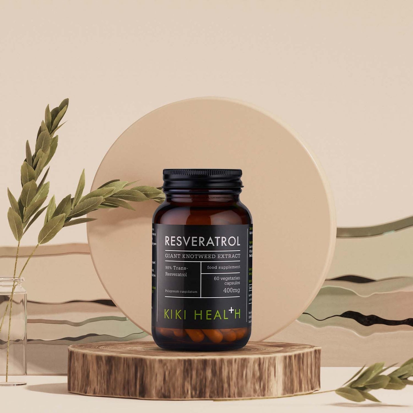 KIKI HEALTH KIKI Health - Resveratrol, Antioxidant - Dried Giant Knotweed Extract - Contains 98% Trans-resveratrol - for Cardiovascular Health, Youthful Ageing and Vitality - 60 Vegicaps
