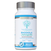 Rhodiola & Ashwagandha with L-Theanine - Award Winning Ashwagandha KSM-66 600mg & 1500mg Rhodiola (3% Rosavins - 1% Salidrosides) whole root equivalent- adaptogen combo- No artificial fillers- UK Made