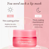 KAYZON Lip Sleeping Mask, Lip Sleep Mask Overnight Lip Skincare Lip Oils, Lip Moisturiser for Dry Chapped Peeling Cracked Lips Fades Lip Lines, Lip Balm for Moisture Lip Care (Strawberry 01)