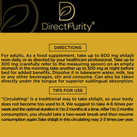 Directpurity Shilajit Resin, 100% Purified Natural Gold Himalayan Shilajit - Full of Fulvic Acid & Trace Elements, Vegan, Replenish Energy and Immune Support, 50 Grams, 3 Months Supply