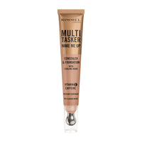 Rimmel Multi-Tasker Wake Me Up Foundation & Concealer, 055 Classic Beige, Depuffs & Brightens Dark Circles, Metallic Cooling Applicator, Caffeine & Victamin C, 2% Niacinamide, Vegan, Cruelty free