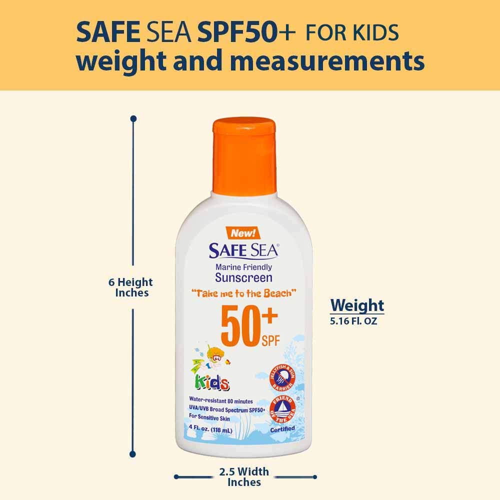 SAFE SEA Safe Sea Anti-jellyfish Sting Protective Lotion for Kids - SPF50+ - Jellyfish & Sea Lice Prevention Sunscreen (Kids2pack)