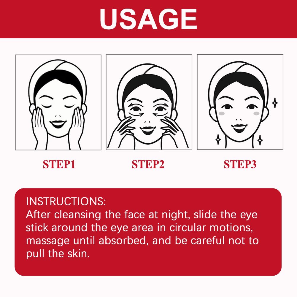 QEEROYO Retinol Eye Stick, Retinol Eye Cream, Eye Balm Stick, Eye Cream for Puffiness, Retinol Eye Cream for Dark Circles, Eye Brightener Stick for Dark Circles, Smoothens Wrinkle Eye Cream