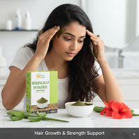 Herbs Botanica Bhringraj Powder Organic Eclipta Alba False Daisy Karisalankanni Bhringrajasava Powder Nourish Your Hair Naturally for Radiant Locks 5.3 oz / 150 gms
