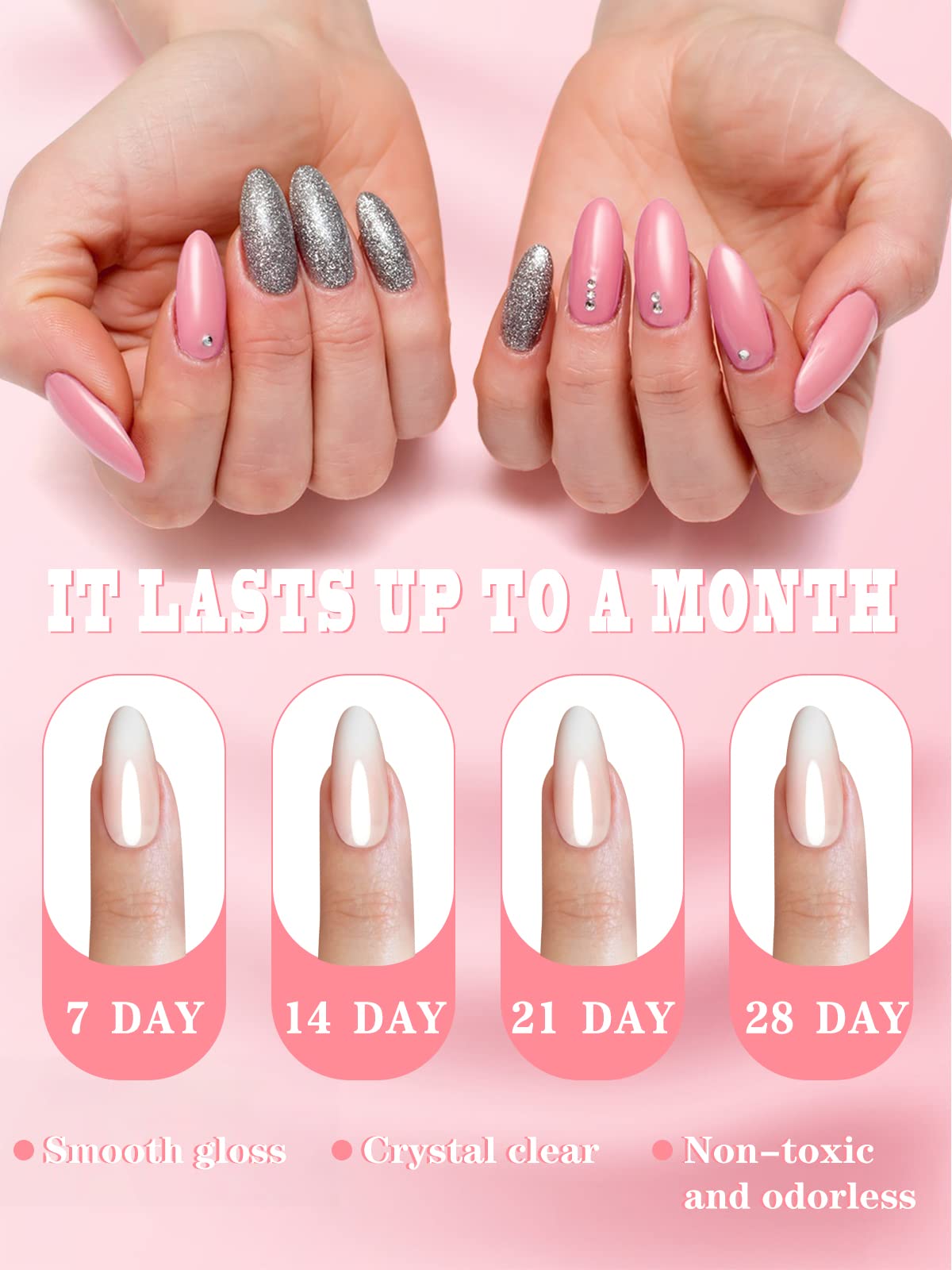 EBANKU Acrylic Powder Set, 24 Colors Acrylic Powder Professional Acrylic Nail Powder for Nail Acrylic Extension, Nail Carving, Long-Lasting, No Nail Lamp Needed