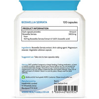 Boswellia Serrata 2800mg 120 Capsules (V) (not Tablets) Strong Anti-inflammatory OA & Joint Support. Vegan. Made in The UK by Health4All