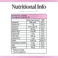 Millions & Millions - Hair, Skin & Nails Multivitamin Gummies • Maintenance of Hair, Skin & Nails • Suitable for Vegetarians • 30 Gummies • 1 Month Supply