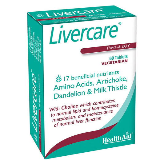 HealthAid Livercare Pack of 2 x 60 Vegetarian Tablets (120 Tablets)