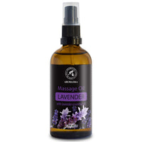 AROMATIKA trust the power of nature Massage Lavender Oil 100ml - 100% Natural Lavender Body Massage Oil - Good Sleep - De-Stress - Calming - Skin Care - Beauty - Body Massage - Soft Relaxing Aroma Oil