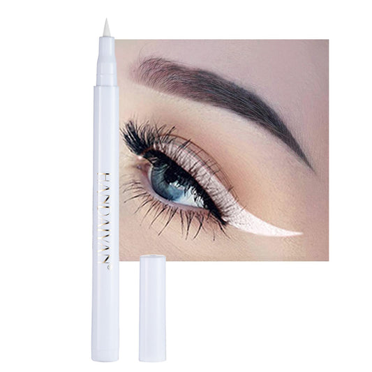 RenhuangFuxi Coloured Eyeliner, Waterproof Liquid All Day Long-Lasting Eye Liner, Highly-Pigmented for Eye Makeup Tools - Black, White, Blue (Only White)